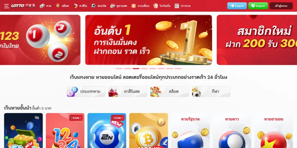 ทางเข้า LOTTO123 